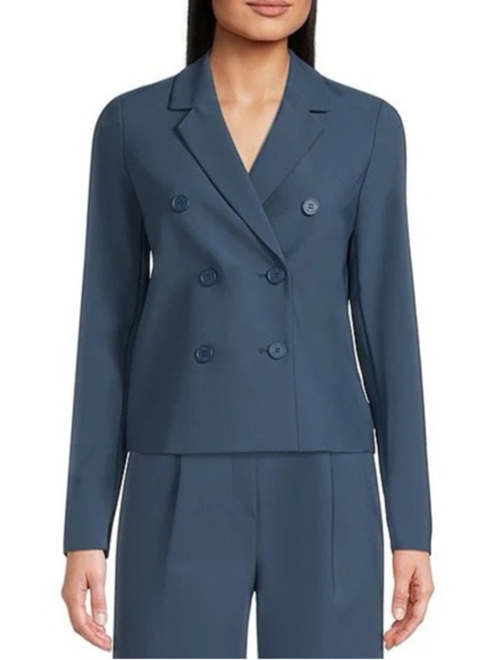Calvin Klein Double-Breasted Blazer Jacket - Slate Blue